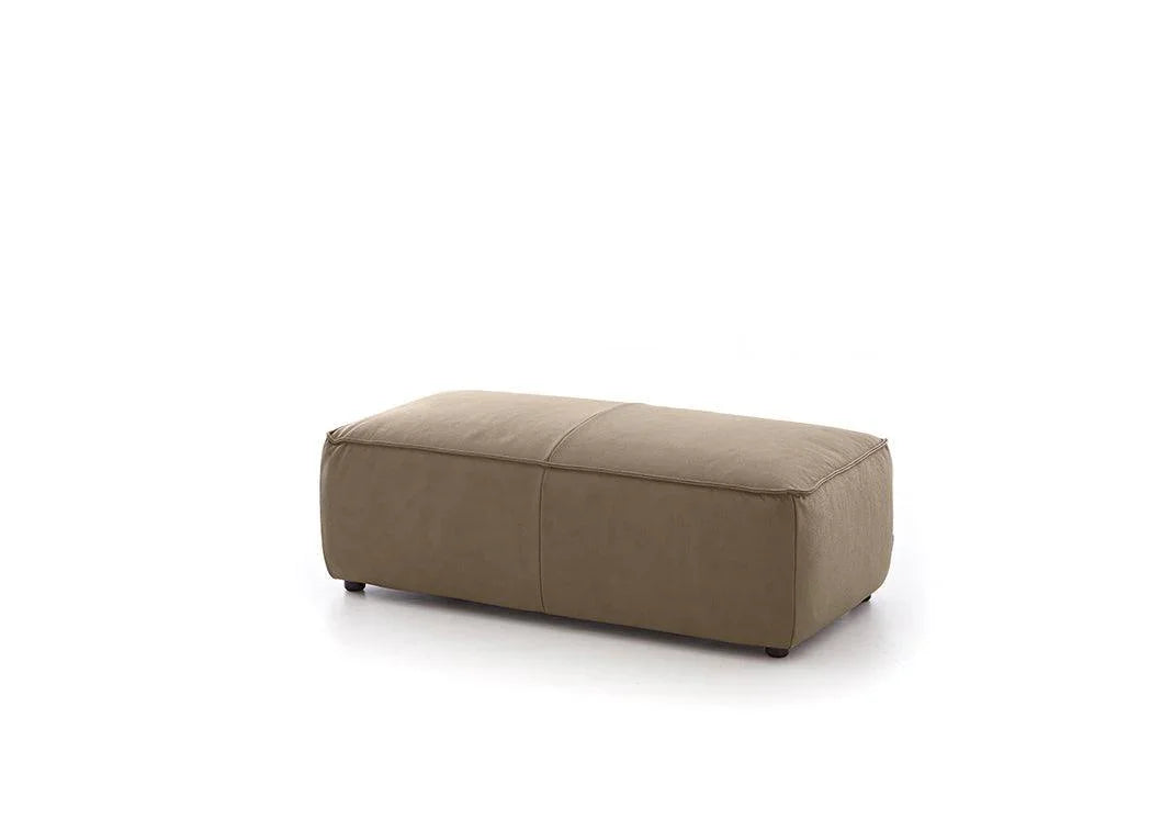 W.SCHILLIG Hocker around-the-block 18050 G120 Leder Z59/21 stone - Komfortmöbel24