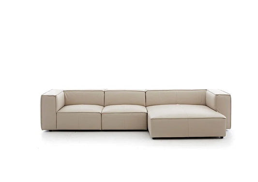 W.SCHILLIG Longchair around-the-block 18050 Leder Z59/20 eisgrau - Komfortmöbel24