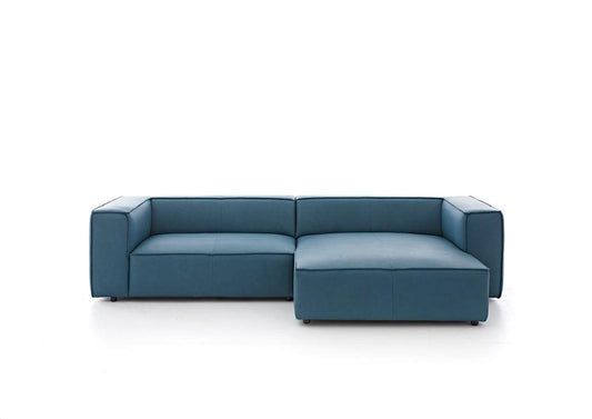 W.SCHILLIG Longchair around-the-block 18050 Leder Z69/29 ocean blue - Komfortmöbel24