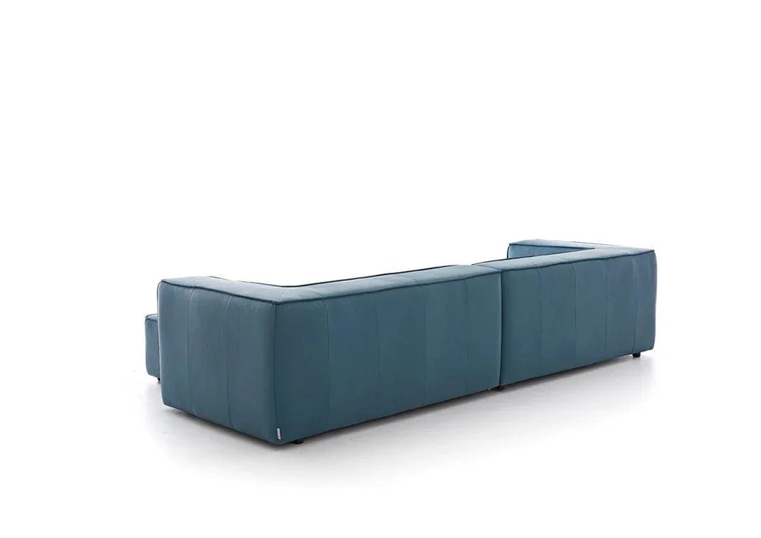 W.SCHILLIG Longchair around-the-block 18050 Leder Z69/29 ocean blue - Komfortmöbel24