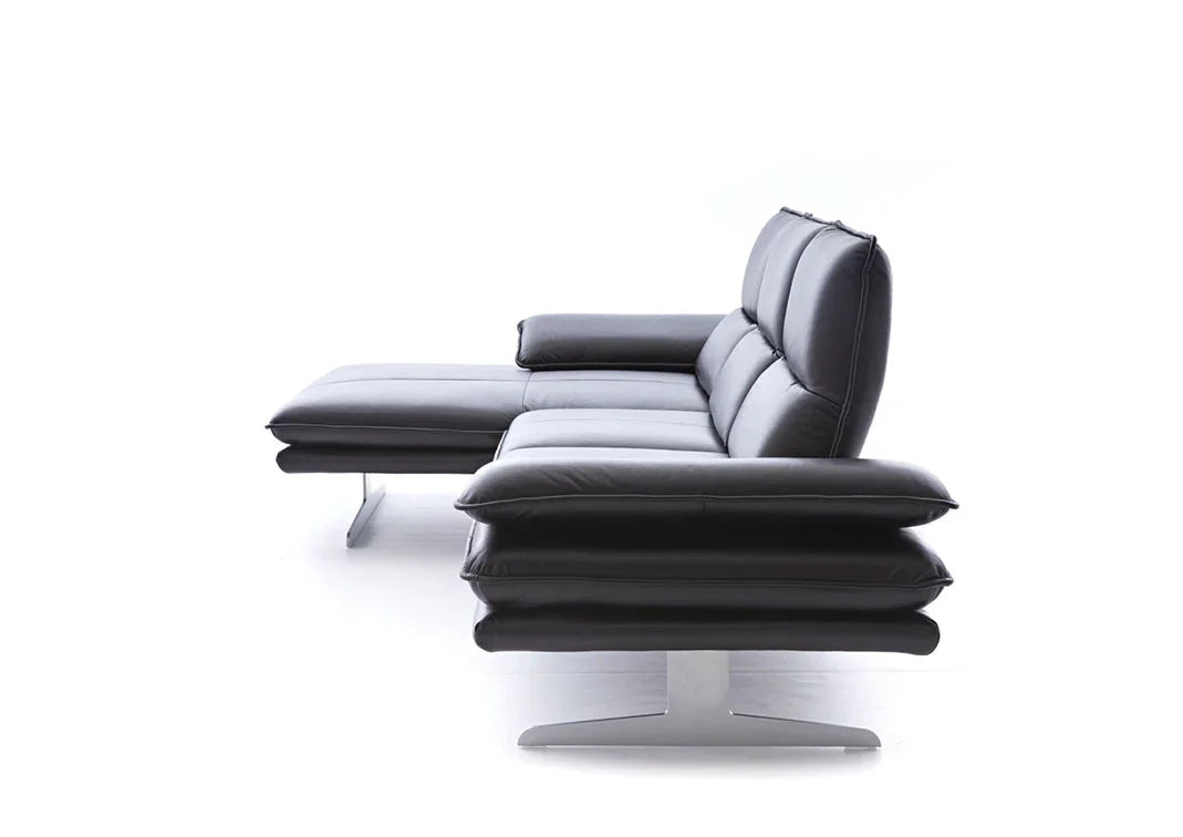 W.SCHILLIG Longchair «broadway» 16777 in Leder Z83/99 black star