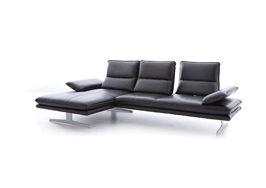 W.SCHILLIG Longchair «broadway» 16777 in Leder Z83/99 black star