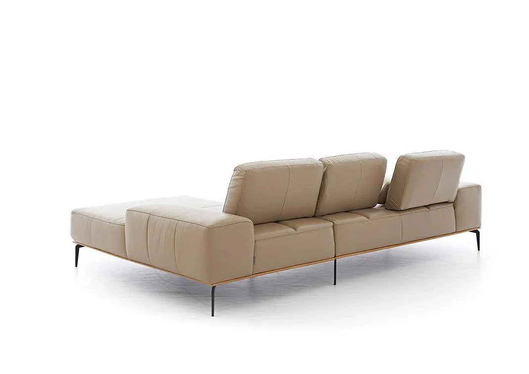 W.SCHILLIG Longchair run 16555 Leder Z73/21 stone - Komfortmöbel24