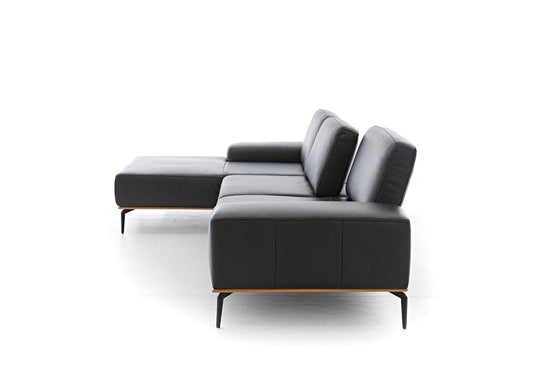 W.SCHILLIG Longchair run 16555 Leder Z73/99 schwarz - Komfortmöbel24