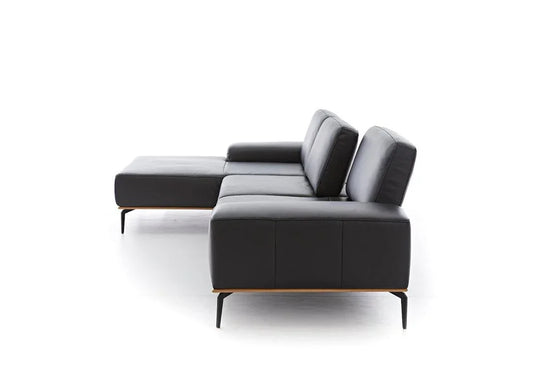 W.SCHILLIG Longchair run 16555 Leder Z73/99 schwarz - Komfortmöbel24