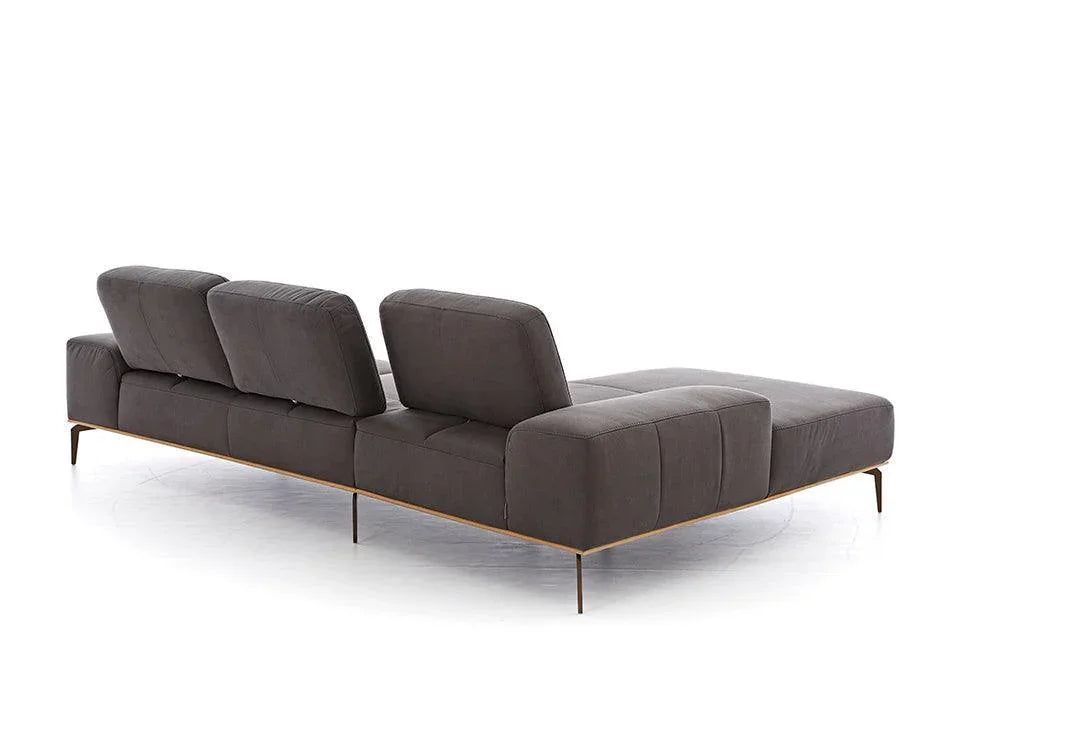 W.SCHILLIG Longchair run 16555 Stoff S37/56 mocca - Komfortmöbel24
