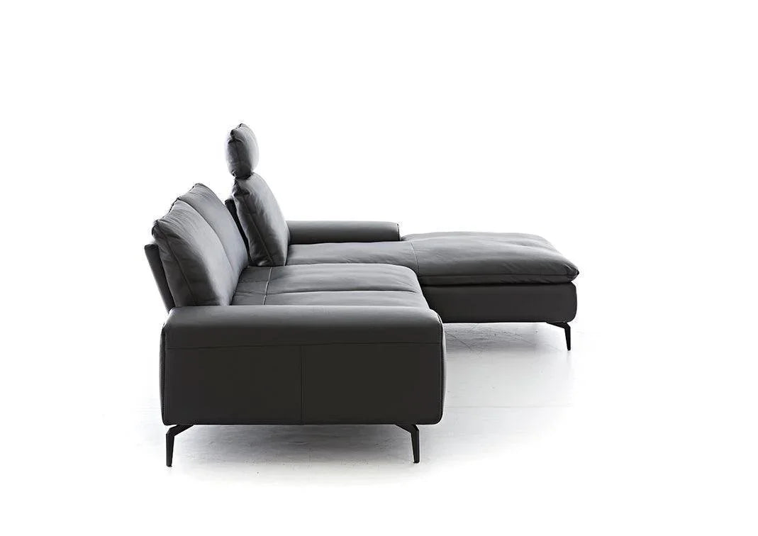 W.SCHILLIG Longchair valentinoo 16540 Leder Z73/99 nachtschwarz - Komfortmöbel24