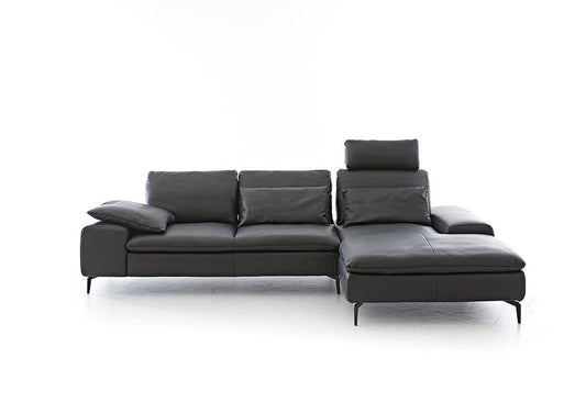 W.SCHILLIG Longchair valentinoo 16540 Leder Z73/99 nachtschwarz - Komfortmöbel24