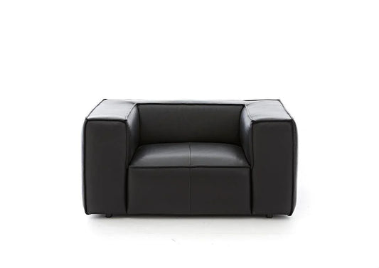 W.SCHILLIG Loveseat around-the-block 18050 M80 Leder Z77/99 black pearl - Komfortmöbel24