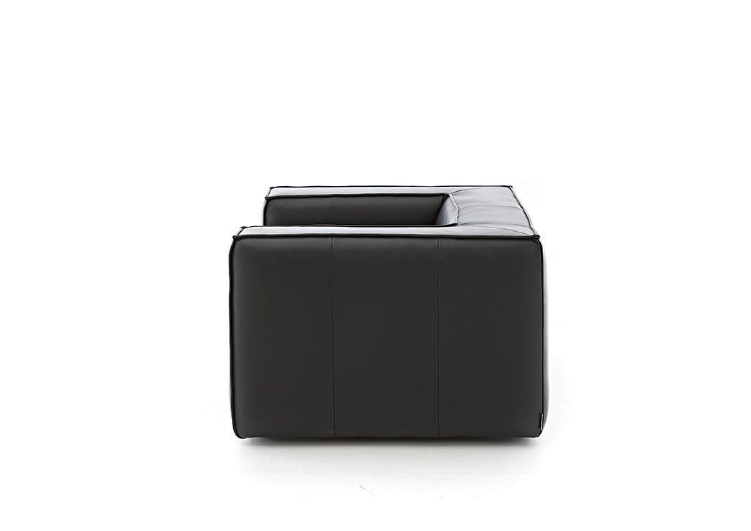 W.SCHILLIG Loveseat around-the-block 18050 M80 Leder Z77/99 black pearl - Komfortmöbel24