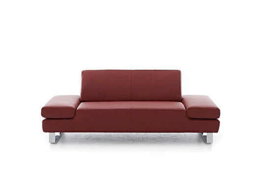 W.SCHILLIG Sofa taboo 22070 NF Leder Z59/10 rot mit Kontrastfaden - Komfortmöbel24