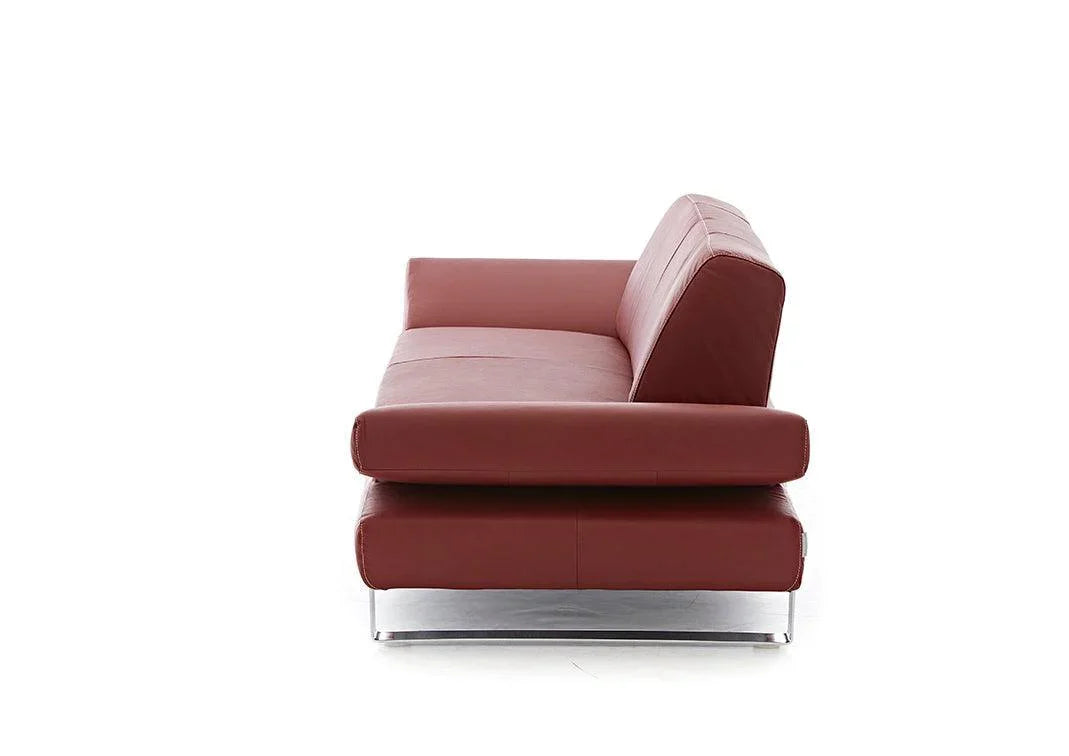 W.SCHILLIG Sofa taboo 22070 NF Leder Z59/10 rot mit Kontrastfaden - Komfortmöbel24