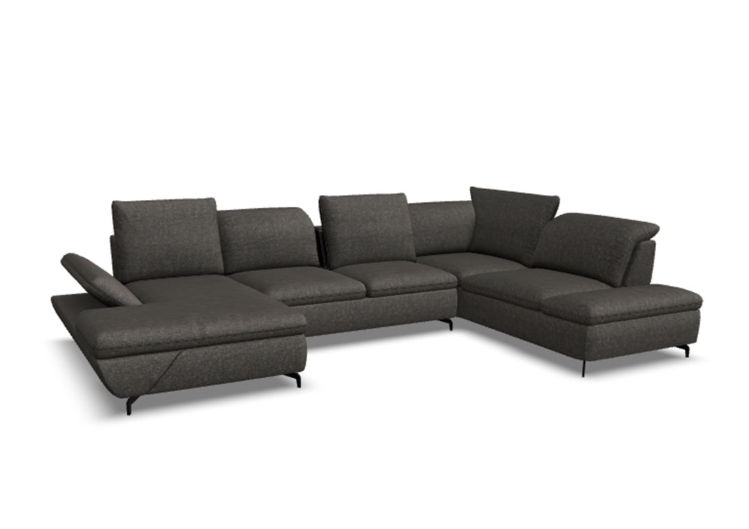 W.SCHILLIG Longchair taoo 15278 (B=372 cm) Stoff S22/95 anthracite