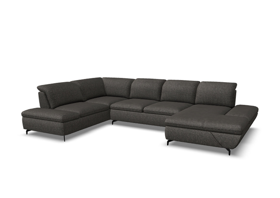 W.SCHILLIG Longchair taoo 15278 (B=372 cm) Stoff S22/95 anthracite