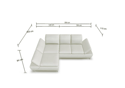 W.SCHILLIG Longchair taoo 15278 (B=284 cm) Stoff S75/44 ivory
