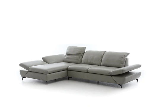 W.SCHILLIG Longchair taoo 15278 in Leder Z74/21 silver - Komfortmöbel24