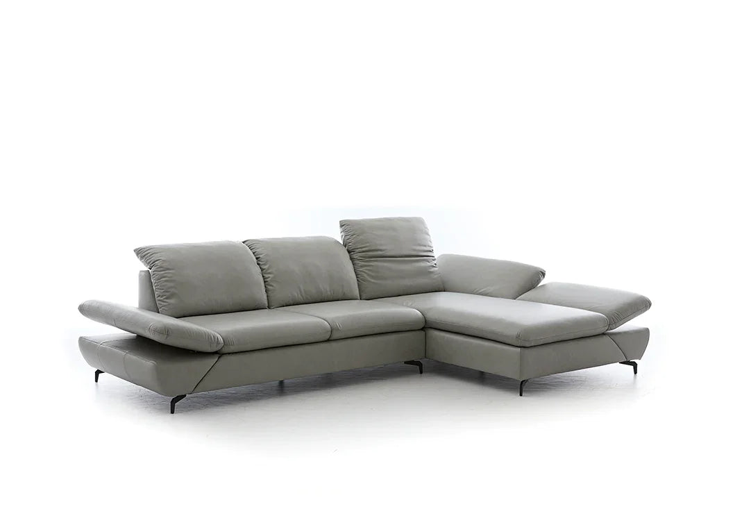 W.SCHILLIG Longchair taoo 15278 Leder Z74/21 silver - Komfortmöbel24