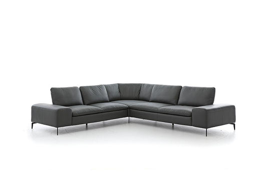 W.SCHILLIG Ecksofa valentinoo 16540 Leder Z59/95 graphit - Komfortmöbel24