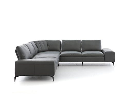 W.SCHILLIG Ecksofa valentinoo 16540 Leder Z59/95 graphit - Komfortmöbel24