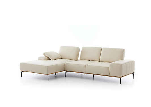 W.SCHILLIG Longchair run 16555 Leder Z73/44 elfenbein - Komfortmöbel24