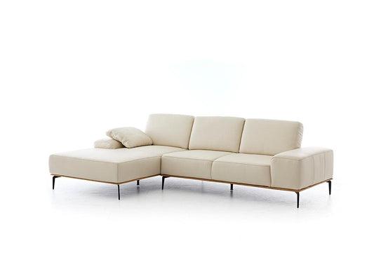 W.SCHILLIG Longchair run 16555 Leder Z73/44 elfenbein - Komfortmöbel24