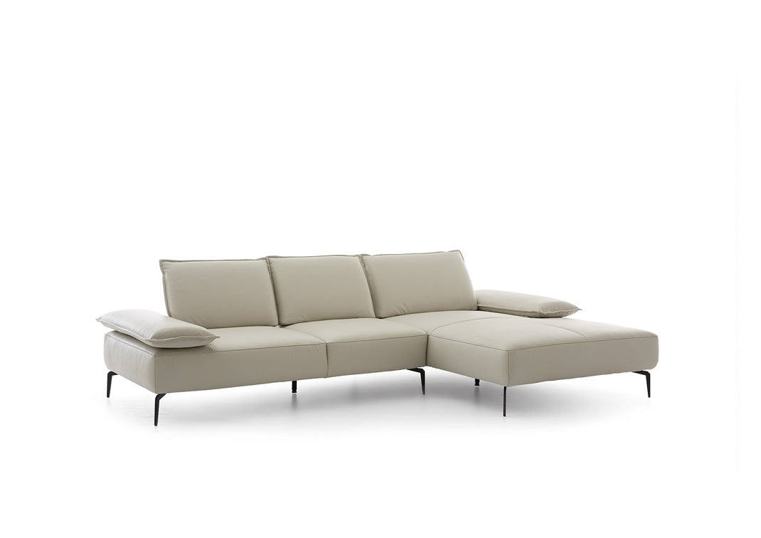 W.SCHILLIG Longchair caipirinjaa 16568 (B=320 cm) Leder Z66/43 greige