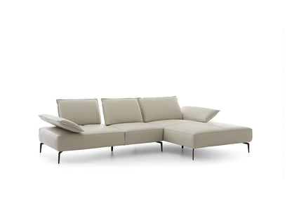 W.SCHILLIG Longchair caipirinjaa 16568 (B=320 cm) Leder Z66/43 greige