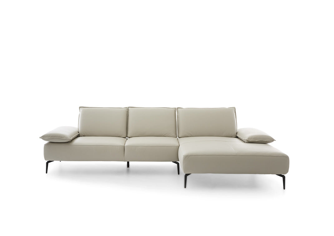 W.SCHILLIG Longchair caipirinjaa 16568 (B=320 cm) Leder Z66/43 greige