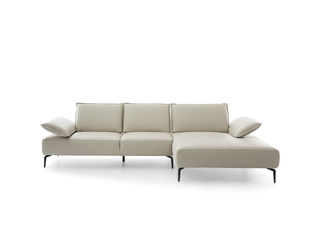 W.SCHILLIG Longchair caipirinjaa 16568 (B=320 cm) Leder Z66/43 greige