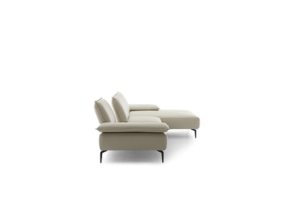 W.SCHILLIG Longchair caipirinjaa 16568 (B=320 cm) Leder Z66/43 greige