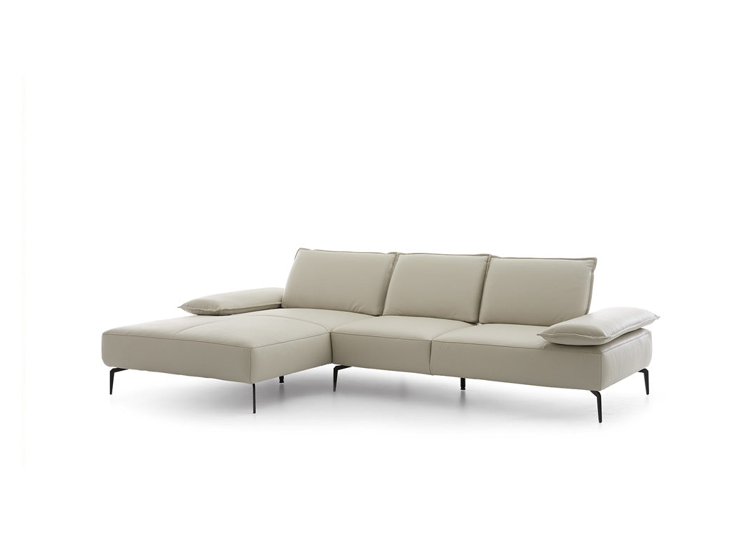 W.SCHILLIG Longchair caipirinjaa 16568 (B=320 cm) Leder Z66/43 greige