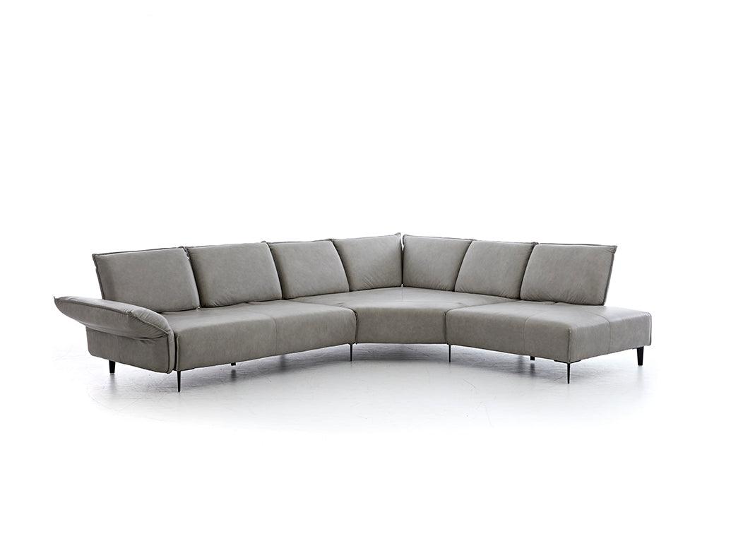 W.SCHILLIG Ecksofa bonnie 16660 in Leder Z69/22 light grey - Komfortmöbel24