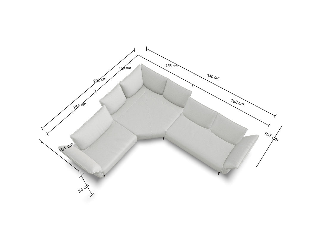 W.SCHILLIG Ecksofa bonnie 16660 Stoff S22/43 ivory