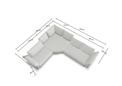 W.SCHILLIG Ecksofa bonnie 16660 Stoff S22/43 ivory