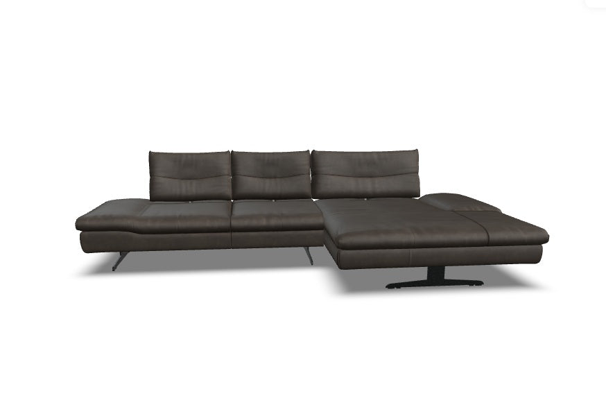 W.SCHILLIG Bundle Longchair seventy5 16741 (B=322 cm) Leder Z77/95 graphite