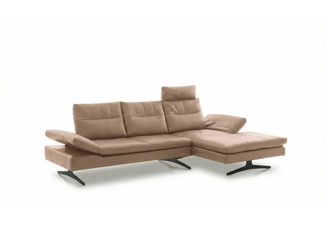 W.SCHILLIG Longchair seventy5 16741 Leder Z78/49 sand