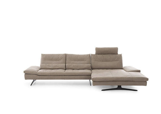 W.SCHILLIG Longchair seventy5 16741 Leder Z73/49 taupe