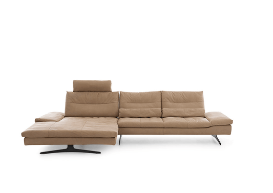 W.SCHILLIG Longchair seventy5 16741 Leder Z78/49 sand - Komfortmöbel24