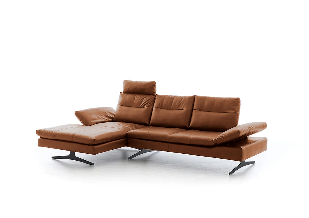 W.SCHILLIG Bundle Longchair seventy5 16741 Leder Z75/50 cognac