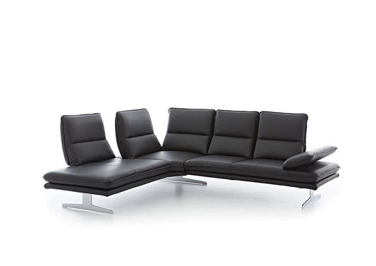 W.SCHILLIG Ecksofa broadway 16777 (B=284 cm) Leder Z73/99 nachtschwarz - Komfortmöbel24