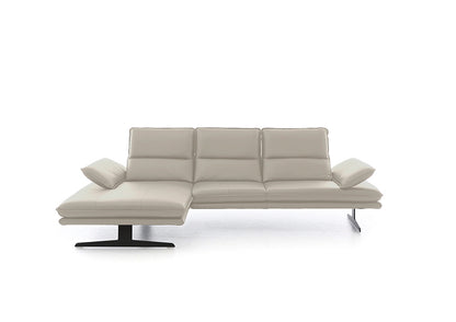 W.SCHILLIG Longchair broadway 16777 (B 291 cm) Leder Z59/22 grau (Sonderfarbe)