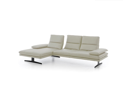 W.SCHILLIG Longchair broadway 16777 (B 291 cm) Leder Z59/22 grau (Sonderfarbe)