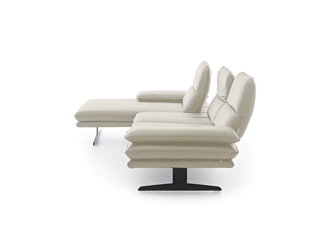 W.SCHILLIG Longchair broadway 16777 (B 291 cm) Leder Z59/22 grau (Sonderfarbe)