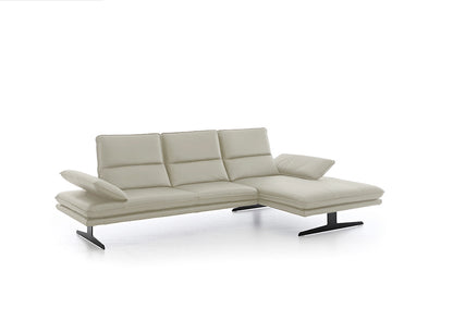 W.SCHILLIG Longchair broadway 16777 (B 291 cm) Leder Z59/22 grau (Sonderfarbe)