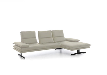 W.SCHILLIG Longchair broadway 16777 (B 291 cm) Leder Z59/22 grau (Sonderfarbe)