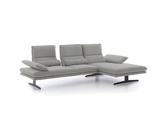 W.SCHILLIG Longchair broadway 16777 (B=291 cm) Stoff R75/21 light grey