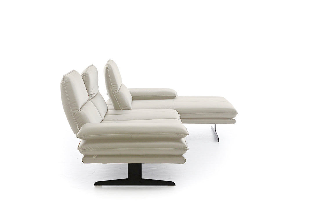 W.SCHILLIG Longchair broadway 16777 (B 291 cm) Leder Z59/22 grau (Sonderfarbe)