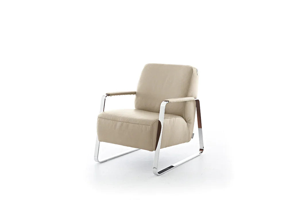 W.SCHILLIG Sessel quadroo 17350 Leder Z73/21 stone - Komfortmöbel24