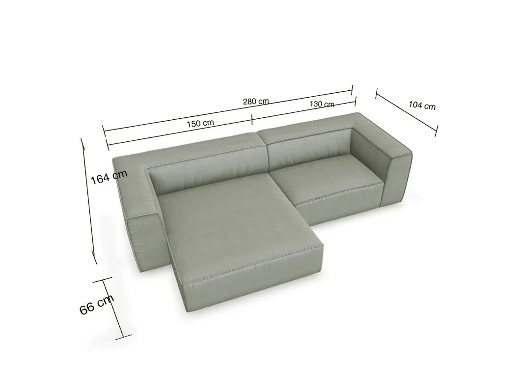 W.SCHILLIG Longchair around-the-block 18050 (B=280 cm) Stoff V88/48 sand