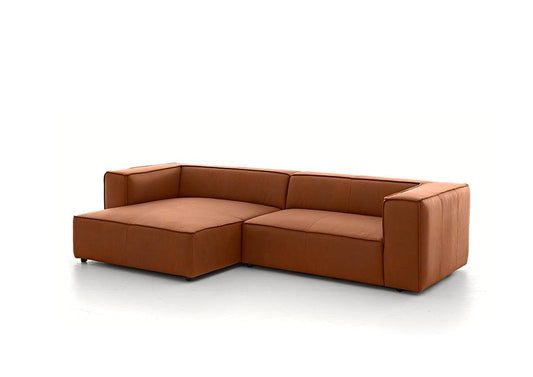 W.SCHILLIG Longchair around-the-block 18050 Leder Z69/50 cognac - Komfortmöbel24